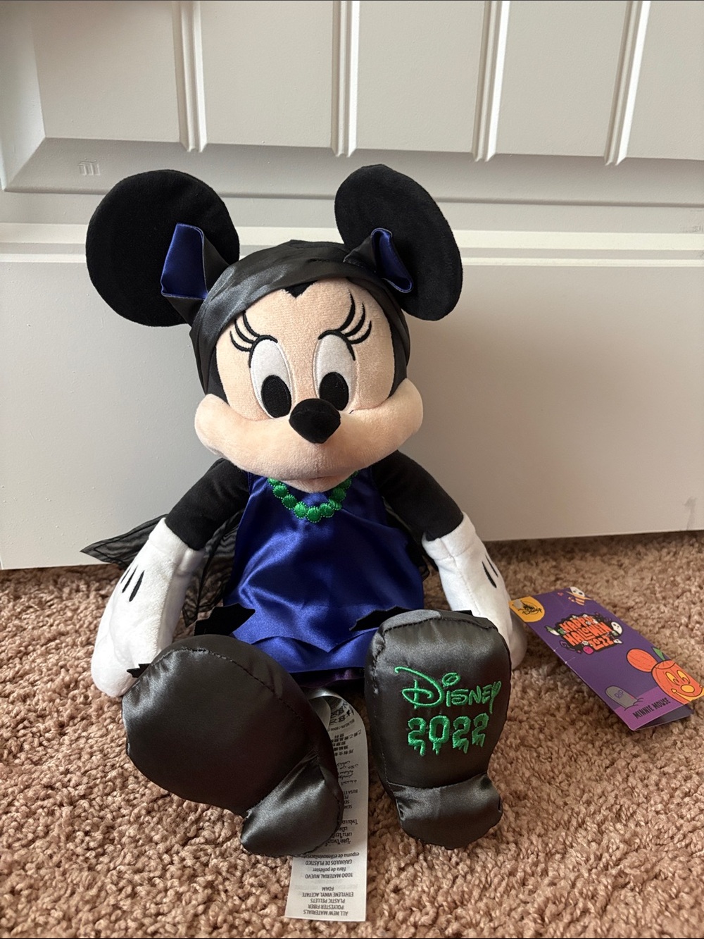 Disney Minnie Mouse Plush in Black, Blue, Green and Cream